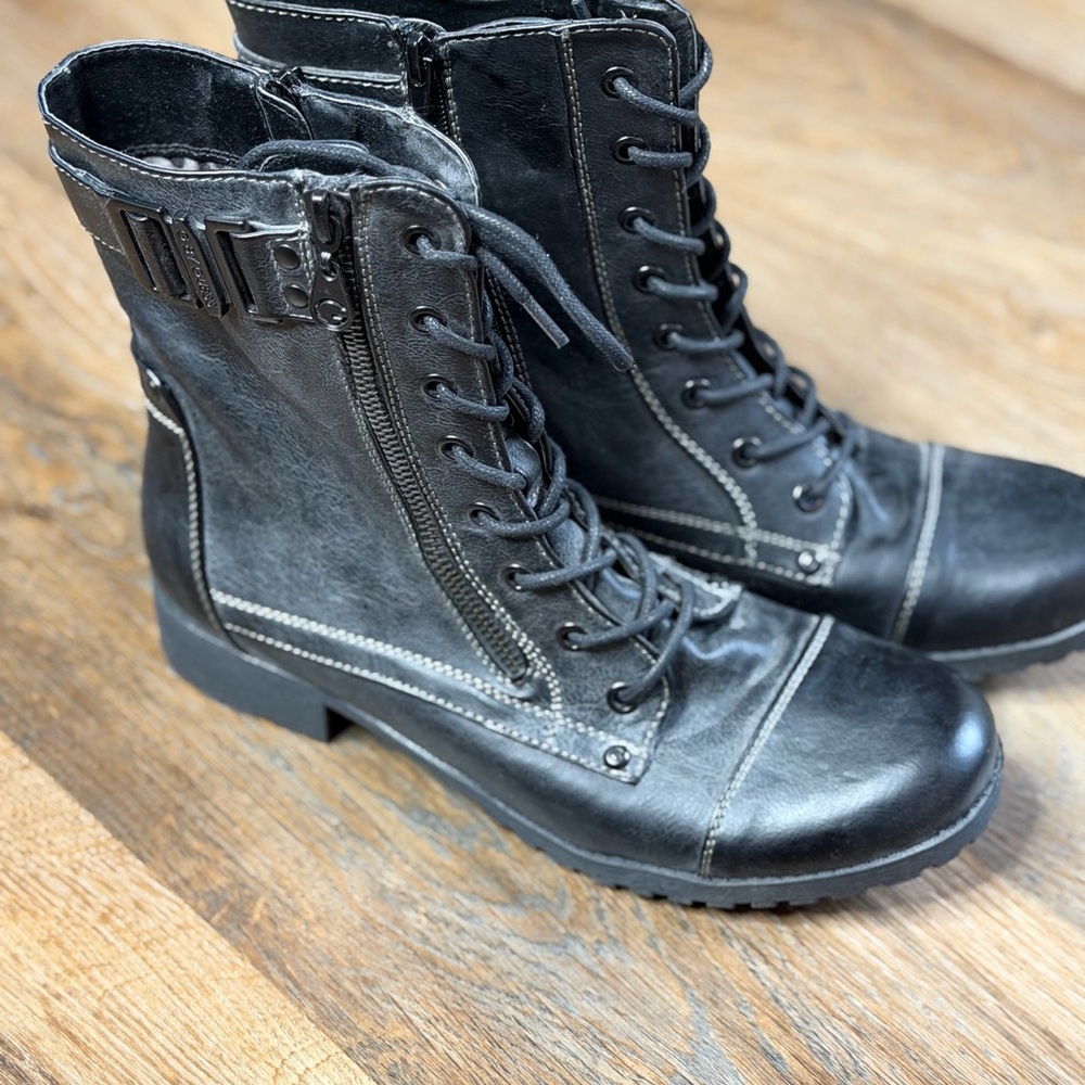 Guess Black Combat & Moto Boots